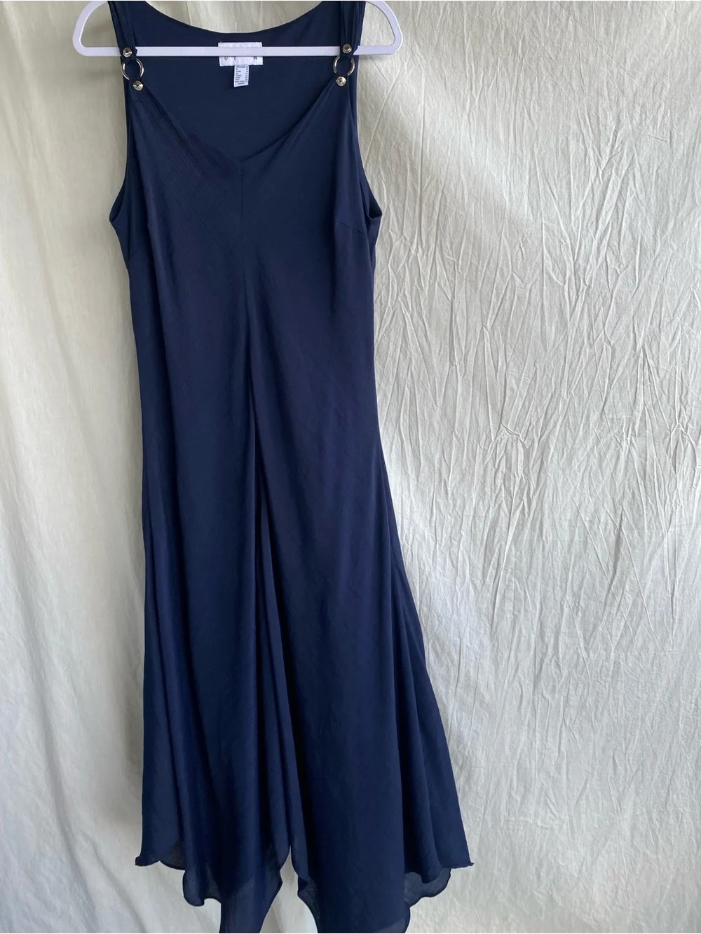 Joseph Ribkoff Navy Cocktail Dress Asymmetrical Hem Size 16 - Picture 7 of 11